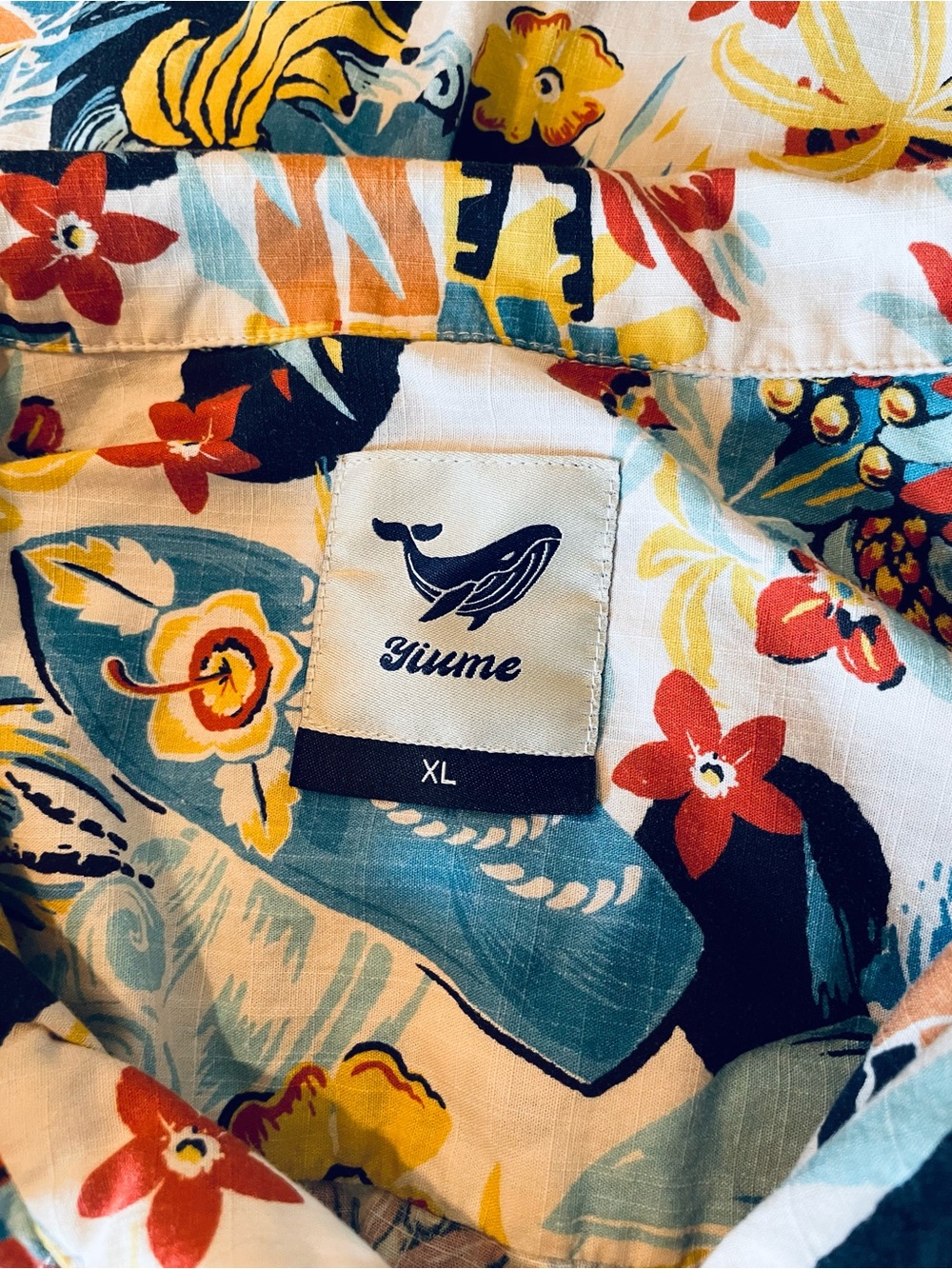 Yiume Blue Floral Sea Turtle Short Sleeve Button Down Aloha Hawaiian Shirt Nwt — image 3 of 8